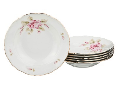 Набор суповых тарелок из 6 шт. "офелия" диаметр=23 см. Bohemia Porcelan (655-604) 