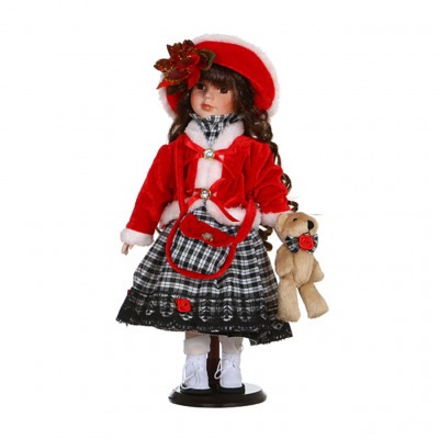 Фарфоровая кукла "розочка" с мягконабивным туловищем высота=40 см. Jiangsu Holly (485-097) 