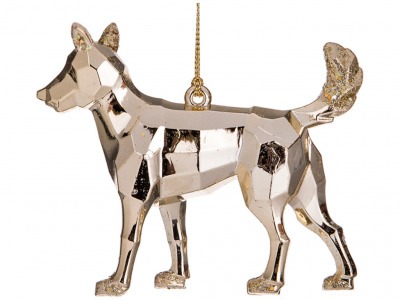 Декоративное изделие "собака-символ 2018 г." 15 см  2 вида цвет: солнечное золото с глиттером  ((мал Myco International (865-337) 