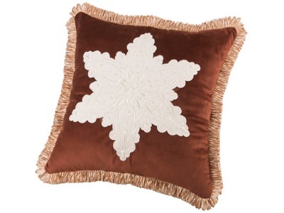 Декоративная подушка 46*46 см, "снежинка" п/э 100%, коричневая SANTALINO (850-817-07)