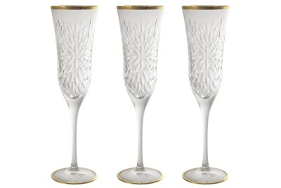 Набор: 6 хрустальных бокалов для шампанского Умбрия - золото - SM3552_844-AL Same