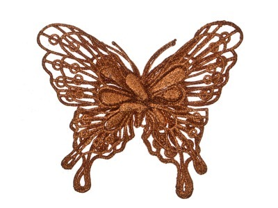 Изделие декоративное "бабочка" на клипсе. длина=12см. бронза Huajing Plastic (241-2462) 