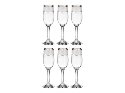 Набор фужеров для шампанского из 6 шт."белые розы" 190 мл. Алешина Р.р. (484-131) 