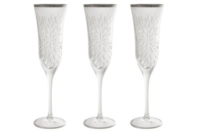 Набор: 6 хрустальных бокалов для шампанского Умбрия Матовая - платина Same (SM3552_844FP-AL)