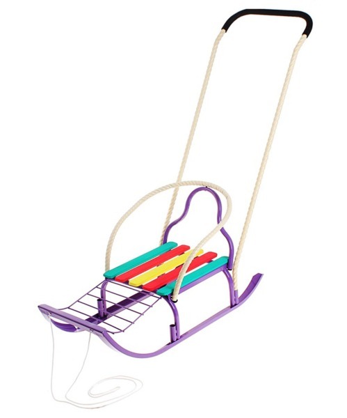 Санки Вятка, со съемно-перекидным толкателем (фиолетовый) (80404)