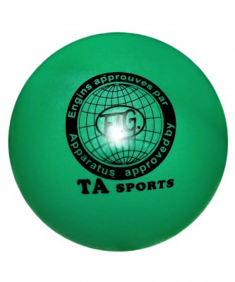 Мяч для художественной гимнастики T9, 19 см, 400 г, зеленый с блестками (179896)