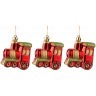 Декоративное изделие:набор паровозиков из 3 шт. цвет: красный высота=7 см Polite Crafts&gifts (D-858-080) 