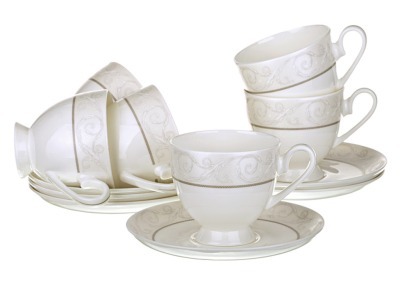 Чайный набор на 6 персон 12 пр. 200 мл. Porcelain Manufacturing (440-049) 