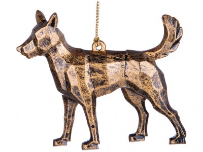 Декоративное изделие "собака-символ 2018 г." 15 см  2 вида цвет: античное золото Myco International (865-343) 