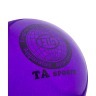 Мяч для художественной гимнастики RGB-102, 15 см, фиолетовый, с блестками (271214)