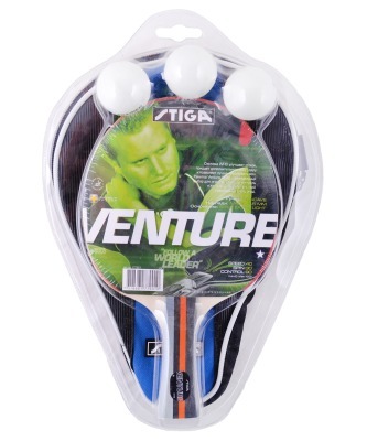 Набор для настольного тенниса Venture, ракетка, 3 мяча и чехол (9349)