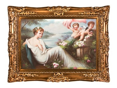 Картина "дама с ангелом" 90*60 см. багет 120*90 см. Frame Factory (107-174-3) 