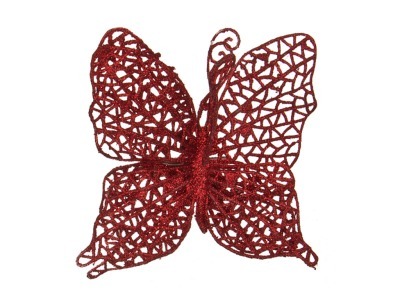 Изделие декоративное "бабочка" на клипсе. длина=12см. красный Huajing Plastic (241-2469) 
