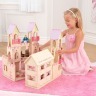 Деревянный кукольный домик "Замок принцессы", с мебелью 17 предметов в наборе, для кукол 12 см (65259_KE)