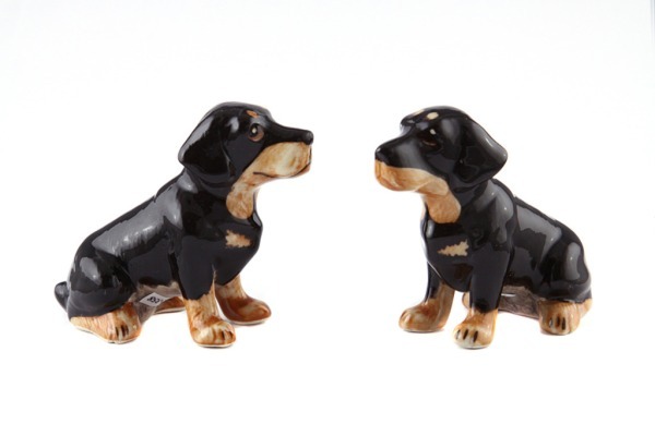 Комплект минискульптур коллекционных из 2 шт "собака" ручная работа высота=5 см. длина=8 см. Kachen (432-358) 