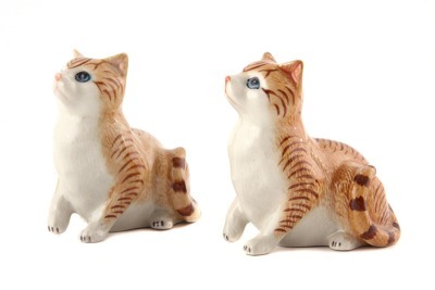 Комплект минискульптур коллекционных из 2 шт "кошка" ручная работа высота=6 см. Kachen (432-275) 
