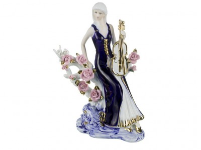 Статуэтка "дама со скрипкой" 16*11 см.высота=24.5 см. Hangzhou Jinding (98-449) 