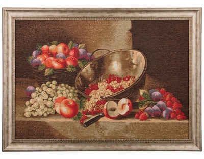 Гобеленовая картина "натюрморт с виноградом" 78х57см. Оптпромторг Ооо (404-026-84) 