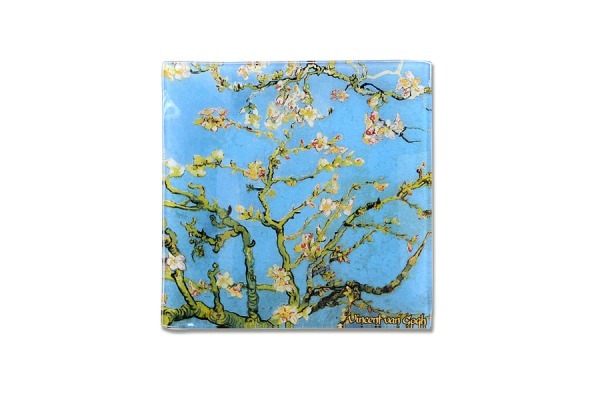 Тарелка квадратная Цветущий миндаль (Ван Гог) без инд.упаковки - CAR198-7308 Carmani