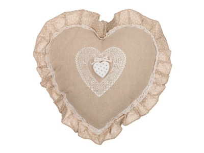 Декоративная подушка в форме сердца коллекция "кофе с молоком" 38*38 см. Gree Textile (222-249) 