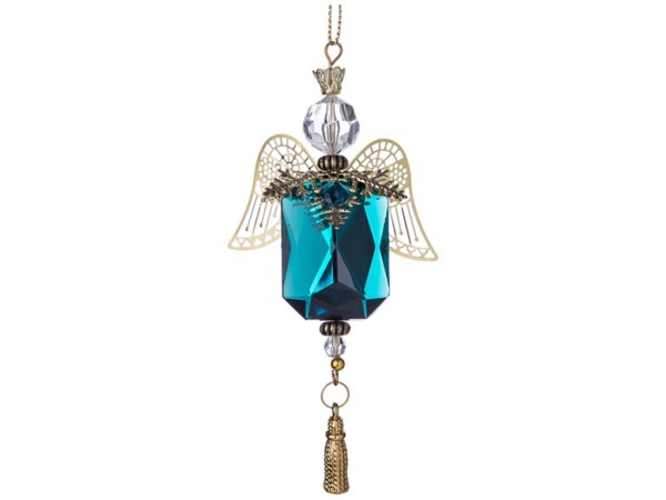 Декоративное изделие  "подвеска ангел " 10 см цвет:бирюза/золото Myco International (865-348) 