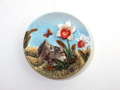 Тарелка декоративная "кошка" диаметр=20 см. Hebei Grinding (59-342) 