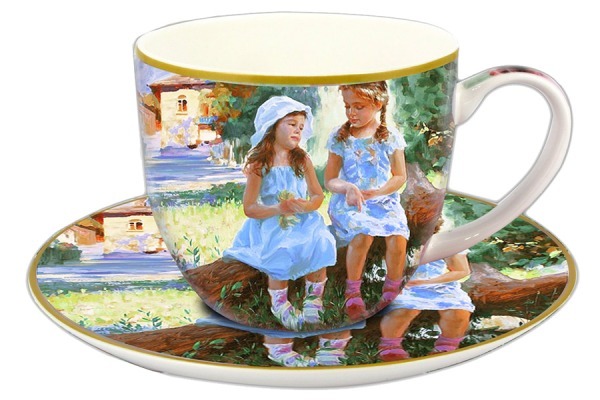 Чашка с блюдцем Подружки в подарочной упаковке - CAR2-045-0230 Carmani