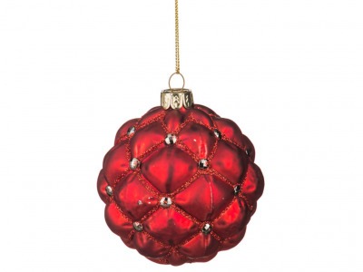 Декоративное изделие шар стеклянный диаметр=8 см. высота=9 см. цвет: красный Dalian Hantai (862-095) 