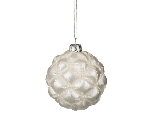 Декоративное изделие шар стеклянный диаметр=8 см. высота=9 см. цвет: белый Dalian Hantai (862-096) 