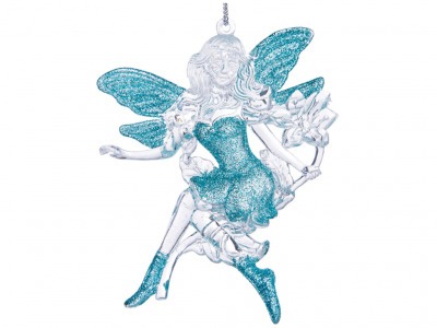 Декоративное изделие "ангел " 10 см цвет:прозрачный с бирюзовым глиттером Myco International (865-350) 