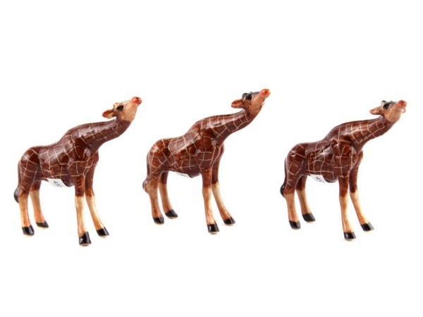 Комплект минискульптур коллекционных из 3 шт."жираф" высота=6 см. Kachen (432-170) 