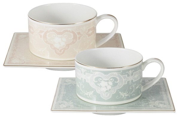 Набор: 2 чашки + 2 блюдца для чая (роз. и голуб.) Инфанта - AL-M1951_M1952_T2-E9 Anna Lafarg Emily