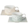 Набор: 2 чашки + 2 блюдца для чая (роз. и голуб.) Инфанта - AL-M1951_M1952_T2-E9 Anna Lafarg Emily