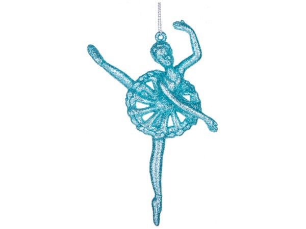Декоративное изделие  "балерина " 13 см  цвет:бирюза с глиттером ((мал-24/кор=288шт.) Myco International (865-351)