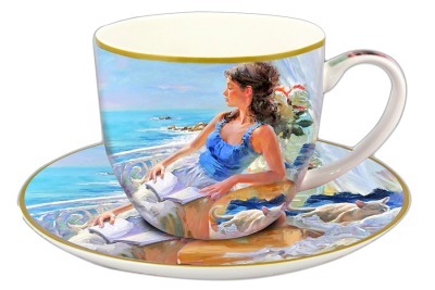 Чашка с блюдцем У моря в подарочной упаковке - CAR2-045-0233 Carmani