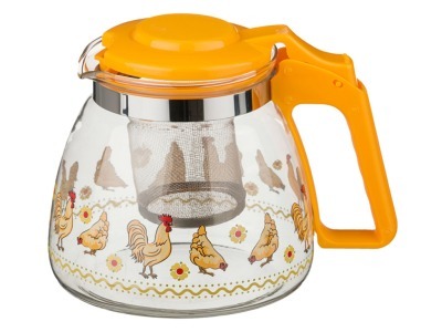 Заварочный чайник с фильтром "петух с курицей" 900 мл. Dalian Hantai (885-017) 