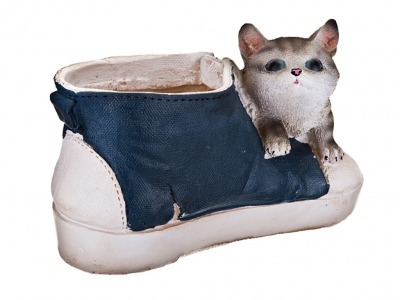 Кашпо "котенок с ботинком" 22*11*13,5 см Hong Kong (155-066) 
