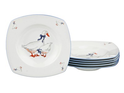 Набор суповых тарелок "тетра гуси" из 6 шт.23*23 см Moritz Zdekauer (655-260) 