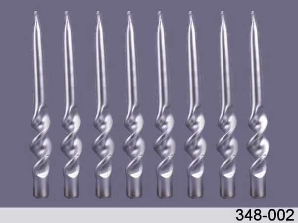 Набор свечей из 8 шт "альфа" серебряный металлик высота=23 см. Young Adpal (348-002) 