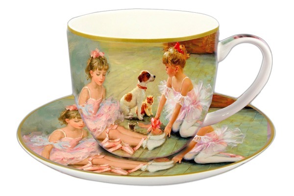 Чашка с блюдцем Балерины на отдыхе в подарочной упаковке - CAR2-045-0234 Carmani