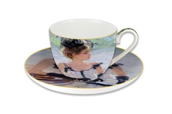 Чашка с блюдцем Утреннее чаепитие, в подарочной упаковке - CAR2-045-0212-AL Carmani