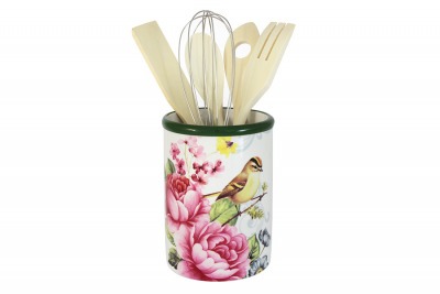 Банка-подставка для кухонных инструментов Цветы и птицы INFINITY (INFEX-C015A-FB-AL)
