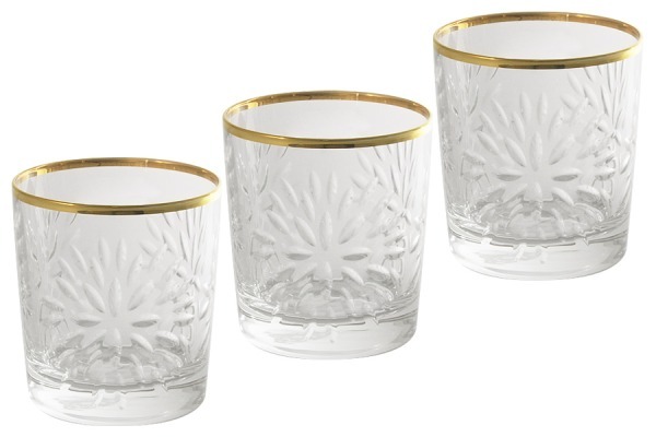 Набор: 6 хрустальных стаканов для виски Умбрия - золото - SM839_844-AL Same