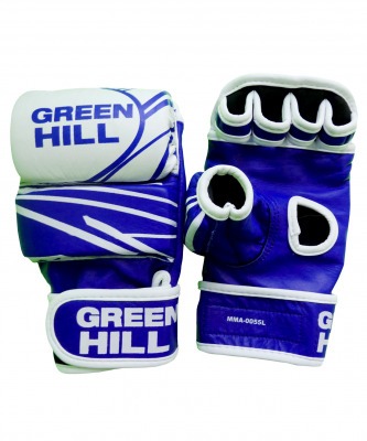 Перчатки для MMA-0055L, кожа, синие/белые (158224)