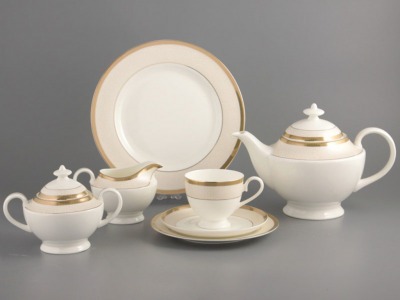 Чайный  сервиз на 12 персон 40 пр.200 1200 мл. Porcelain Manufacturing (440-079) 