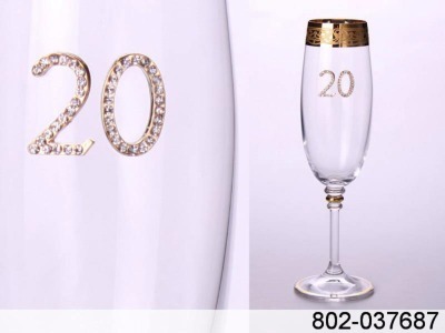 Бокал для шампанского "20" оливия 190мл (802-037687) 