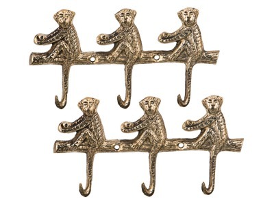 Набор вешалок на 3 крючка из 2 шт."мартышки" длина =16 см. Sri Ram (878-102) 