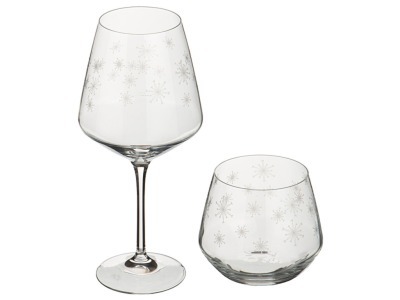 Набор из 2 пр. "зима":бокал для вина+стакан для виски 700/500 мл.высота=25/9 см. Rcr Cristalleria (305-572) 