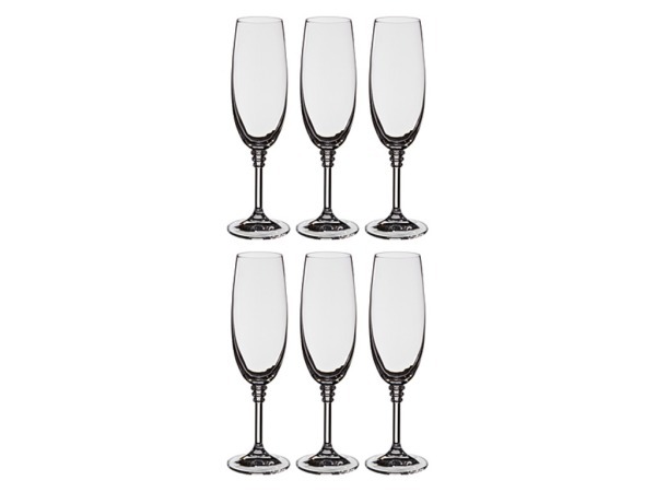 Набор бокалов для шампанского из 6 шт. "оливия" 190 мл..высота=22 см. Crystalex Cz (674-287) 