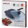 Сковорода-гриль agness с крышкой и съемной ручкой, индукция 24*24 см высота=4 см (кор=6шт.) Agness (932-020)